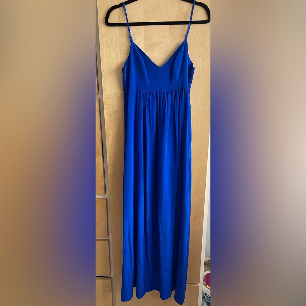 Royal blue silk maxi